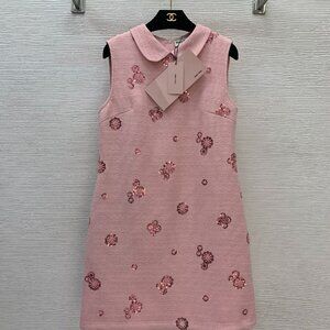 Miu Miu New Style Heavy Sequin Embroidered Sleeveless Dress